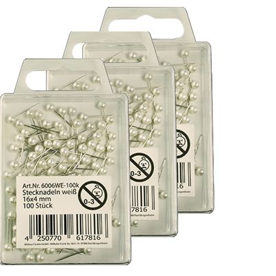 Kopspelden - 300x stuks - Wit - 16 mm