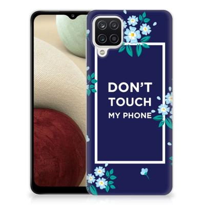 Samsung Galaxy A12 Silicone-hoesje Flowers Blue DTMP Samsung Galaxy A12 Silicone-hoesje Flowers Blue DTMP