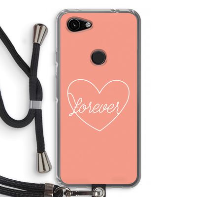 Forever heart: Pixel 3a Transparant Hoesje met koord
