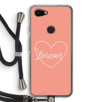 Forever heart: Pixel 3a Transparant Hoesje met koord