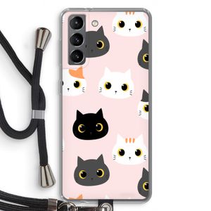 Katten: Samsung Galaxy S21 Transparant Hoesje met koord