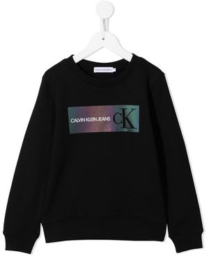 Calvin Klein Kids sweat à logo imprimé - Noir