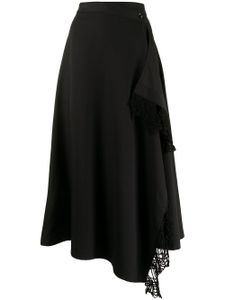 Y's jupe évasée à détail drapé - Noir