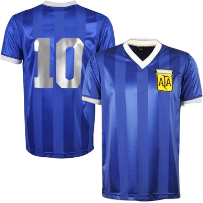 Argentinië Retro Shirt Uit WK 1986 + Nummer 10 (Maradona)