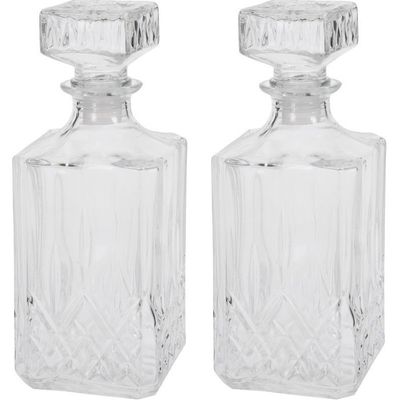 2x Whisky karaf met dop 750 ml