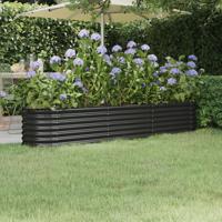 Plantenbak 224x40x36 cm gepoedercoat staal antracietkleurig