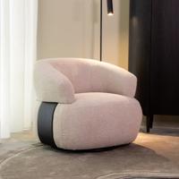 LABEL51 Draaifauteuil 'Valenza' Bouclé en Zwart eiken, kleur Naturel/Zwart