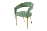 Stoel BOUTIQUE groene textuurstof met champagnekleurige poten - 45924