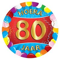 Bierviltjes 80 jaar - 50x stuks - multicolor - verjaardag/feest - feestartikelen