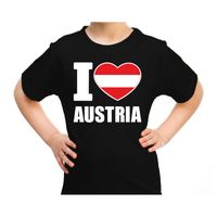 I love Austria t-shirt Oostenrijk zwart voor kids - thumbnail