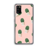Cactusprint roze: Samsung Galaxy A41 Transparant Hoesje
