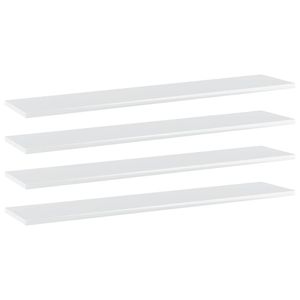 vidaXL Wandschappen 4 st 100x20x1,5 cm bewerkt hout hoogglans wit