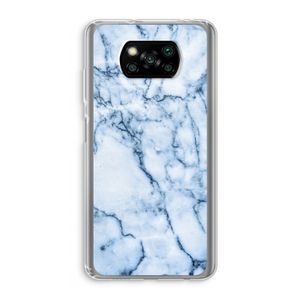 Blauw marmer: Xiaomi Poco X3 Pro Transparant Hoesje