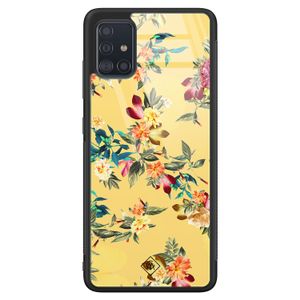 Samsung Galaxy A71 glazen hardcase - Florals for days