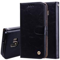Business Style olie Wax textuur horizontale Flip lederen case voor Galaxy j2 core met houder & card slots & portemonnee (zwart)
