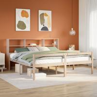 Bed met boekenkast zonder matras massief grenenhout 180x200 cm