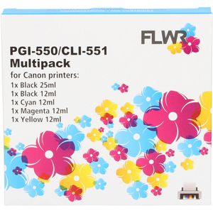 FLWR Canon CLI-551XL Multipack zwart en kleur cartridge