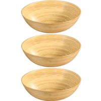 3x Bamboe houten fruitschalen/serveerschalen 30 x 9 cm