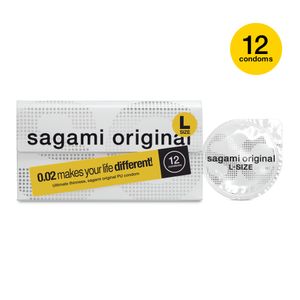 Sagami Original - Ultradunne Latexvrije Condooms - Maat L 12 stuks