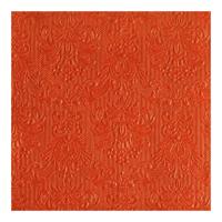 Servetten Luxe - 15x stuks - 33 x 33 cm - oranje - barok patroon - 3 laags