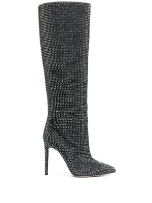 Paris Texas bottes Holly 115 mm à ornements en cristal - Noir