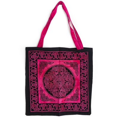 Tote Bag Katoen - Roze/ Zwart (45 cm)