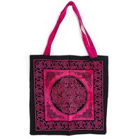 Tote Bag Katoen - Roze/ Zwart (45 cm)