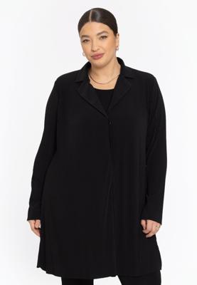 Yoek A-lijn blazer PLISSE | Zwart | Maat 58/60