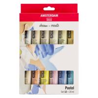 Bruynzeel Amsterdam standard series acrylverf pastel set 20ml, 12dlg.