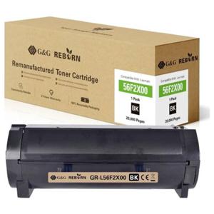 G&G Toner vervangt Lexmark 56F2U00 Compatibel Zwart 20000 bladzijden Reborn remanufactured 21314