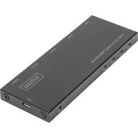 Digitus DS-45323 4 poorten HDMI-splitter LED-weergave, Met metalen behuizing, Ultra HD-geschikt 4096 x 2160 Pixel Zwart