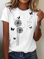 Plus Size Crew Neck Loosen Short Sleeve T-Shirt - thumbnail