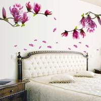 Creatieve PVC Magnolia DecalsWallpaper verwisselbare DIY Art Home Decoratie