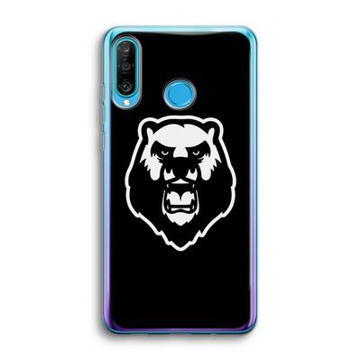 Angry Bear (black): Huawei P30 Lite Transparant Hoesje