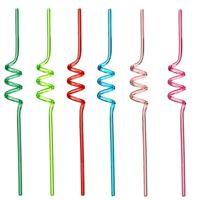 5Five Herbruikbare gekleurde drinkrietjes - 6x stuks - kunststof - 24,5 cm - Milieuvriendelijk