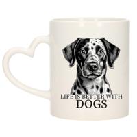 Cadeau mok voor honden liefhebbers - Dalmatier - wit met hartjes oor - keramiek - 300 ml Cadeau mok voor honden liefhebbers - Dalmatier - wit met hartjes oor - keramiek - 300 ml