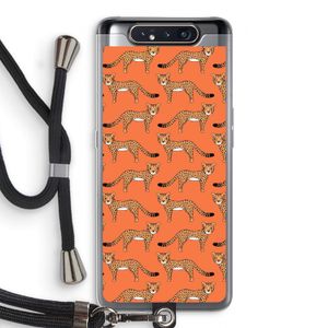 Cheetah: Samsung Galaxy A80 Transparant Hoesje met koord