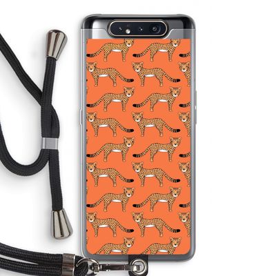 Cheetah: Samsung Galaxy A80 Transparant Hoesje met koord