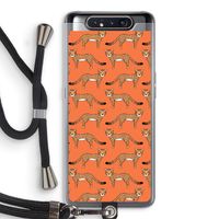 Cheetah: Samsung Galaxy A80 Transparant Hoesje met koord