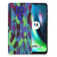 Motorola Moto G9 Play | E7 Plus | TPU Hoesje | Abstract Green Blue