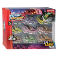 Toi-Toys Turbo Racers Mini Rally Pull-backauto&apos;s, 9st.