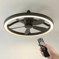 LED's Light Plafond ventilator met lamp Zwart 61,3cm - 27W - 2500lm - Verstelbare kleurtemperatuur - Dimbaar - Incl afstandbediening