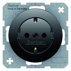 Berker wandcontactdoos randaarde schroef R1--R3 zwart