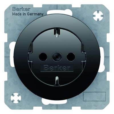 Berker wandcontactdoos randaarde schroef R1--R3 zwart