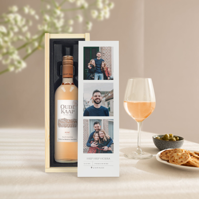 Wijn in bedrukte kist - Oude Kaap - Rosé