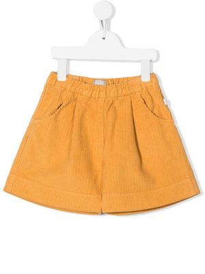 Il Gufo short en velours côtelé à taille élastiquée - Jaune