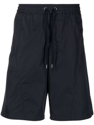 Giorgio Armani short de sport en coton biologique à lien de resserrage - Bleu