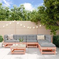 7-delige Loungeset met kussens massief douglashout