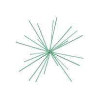 Housevitamin ornament firework metaal mintgroen 15 cm | 24 stuks