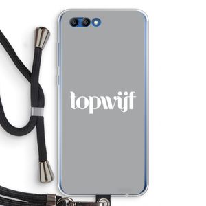 Topwijf Grijs Wit: Honor 10 Transparant Hoesje met koord